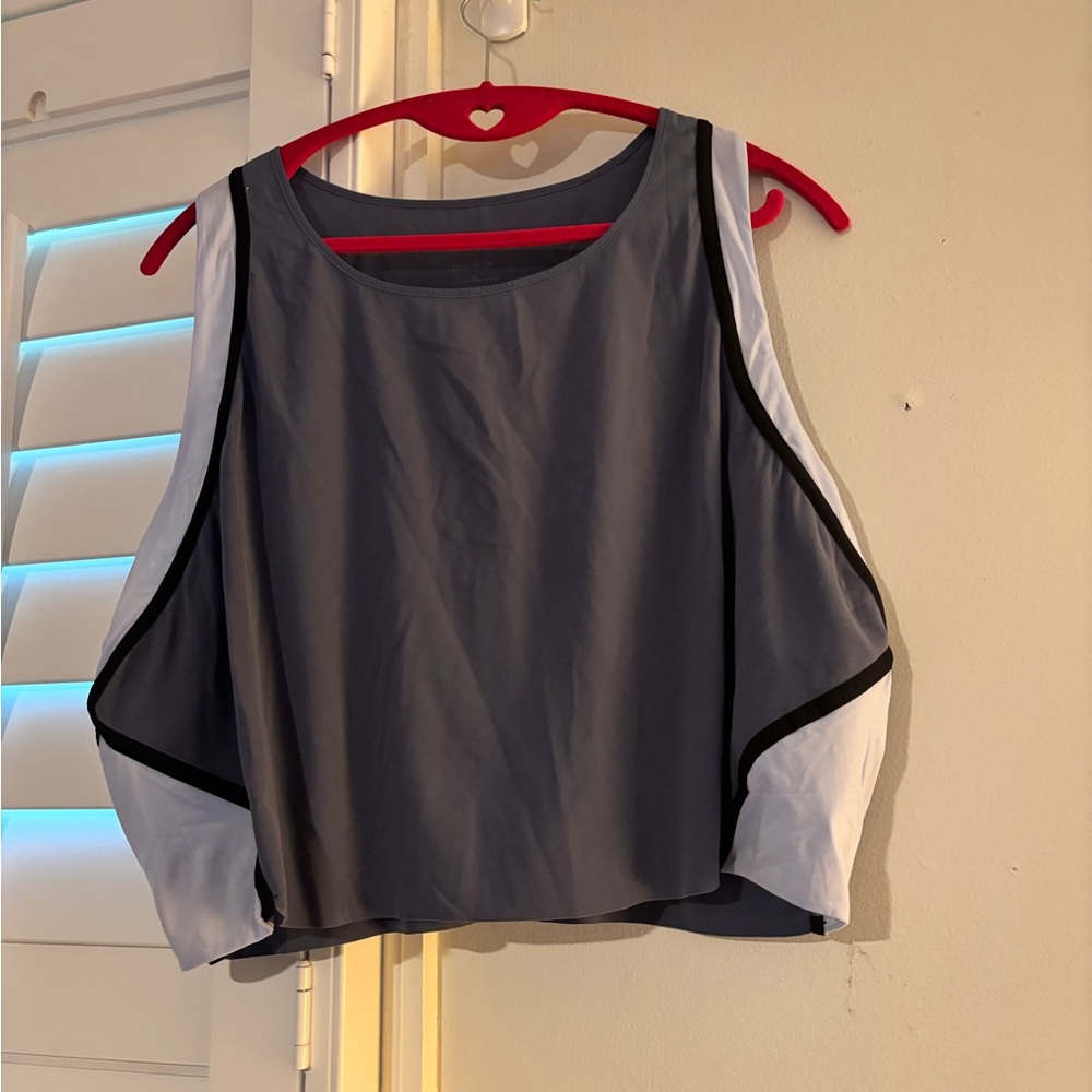 Nike Gray and White Women's Top